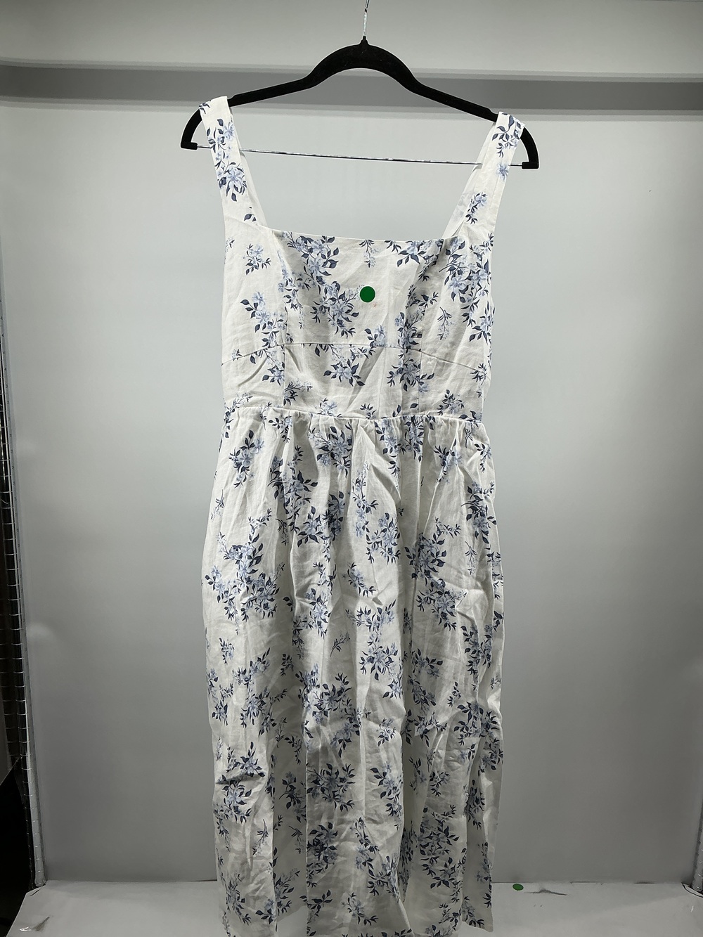 100% European Linen Fit & Flare Midi Dress